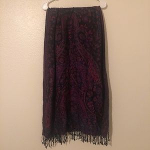 Purple Patterned Pashmina Scarf
